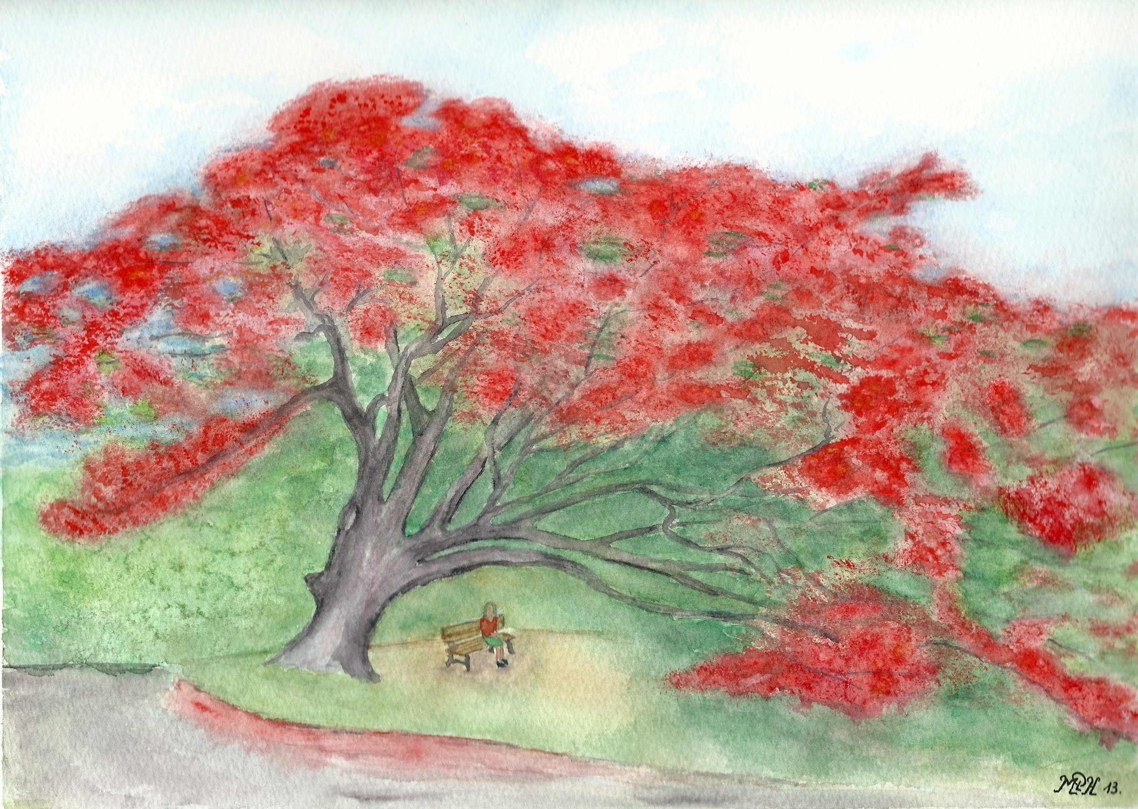 Aquarelle n°25 : "Le Flamboyant"