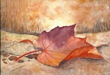 Aquarelle n°44: " Feuille d'automne "