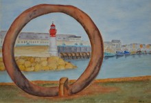 Aquarelle n°45:        "Port de Guilvinec... ...        ...    ...  ♫ par le petit bout de la lorgnette ♫"