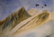 Aquarelle n°58: "Paysage hivernal de montagne"