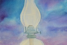 Aquarelle N°63: " Lampe à pétrole "