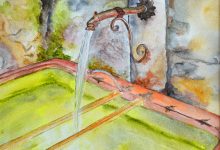 Aquarelle n°91: "...fontaine, je boirai de ton eau..."