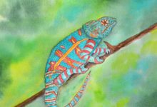 Aquarelle n°130: "Le Caméléon"